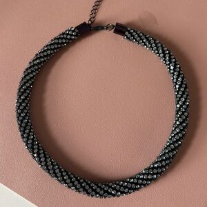 Zara Elegant Black and Silver Chocker Necklace